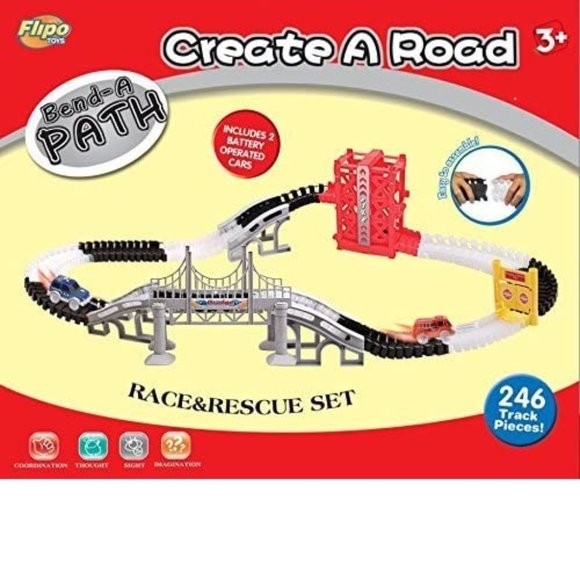 Flipo Toys Other - Create A Road Race and Rescue Set (267 Pieces)
